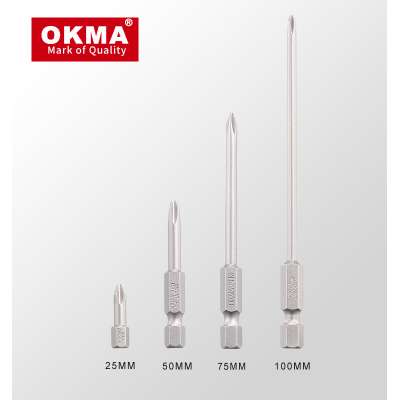 OKMA Hot Sale Products PH2*50mm-300mm High Hardness Phillips Magnetic Head Screwdriver Bits