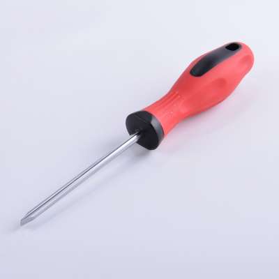 China manufacturer red long handle Slotted screwdriver, Torx with hole black handle screwdriver